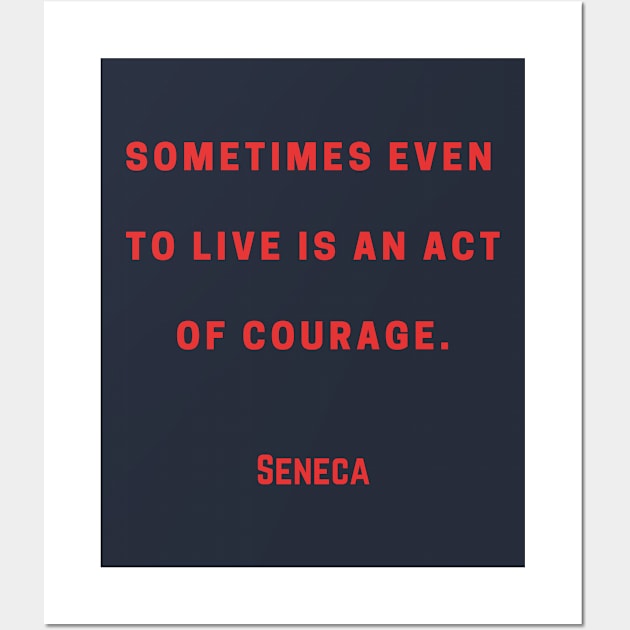 Seneca quote red text Wall Art by artbleed